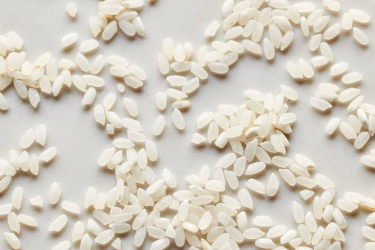 calrose rice grains on a table